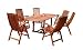 Buy Home Furnishings - VIFAH V144SET1 Outdoor Wood 7-Piece Dining Set with Oval Extension Table, Natural Wood Finish, 91 by 39 by 29-Inch