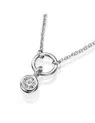 GIA Certified, Round Cut, Diamond Pendant in 14K Gold / White (3/4 Ct, G Color, SI2 Clarity)