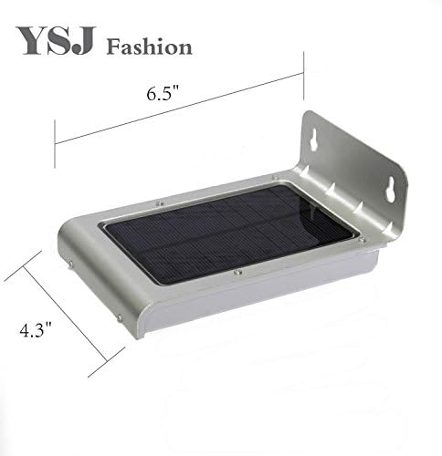 YSJ Fashion® 24 LED LARGE Solar Powered Motion Sensor Wireless Patio Step Stairway Path Garden Floor Wall Yard Light Outdoor Wall Mount Gutter Fence Security Light (Silver)