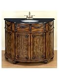 Wood Single Sink Bathroom Vanity with Built-in Recessed Sink and Faucet with Marble Top