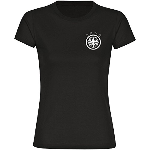 T-Shirt Deutschland Retro EM 2016 Frankreich Damen schwarz Gr. S – 2XL France Germany Deutschland, Größe:S