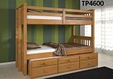 Pine Ridge Honey Triplex Bunk & Trundle w/ Drawers w/ Matts Package