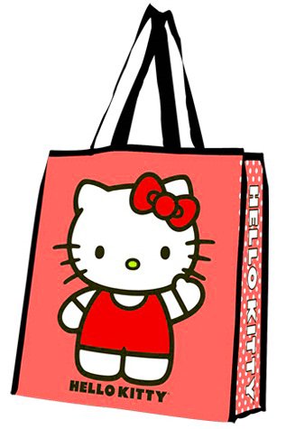 Vandor Hello Kitty Large Recycled Shopper Tote, 14 X 15 Inches, Pink (18073)