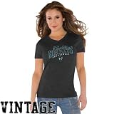 NBA Touch by Alyssa Milano Charlotte Hornets Ladies Black V-neck Tri-Blend T-shirt (Small)