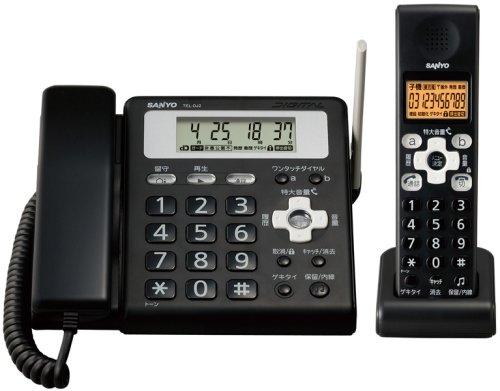 SANYO デジタルコードレス 留守番電話機 子機1台 シャドウブラック TEL-DJ2(K)