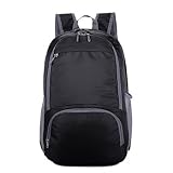 Fashion Lightweight Waterproof Durable Nylon Computer Laptop Packable Foldable Backpack Daypack Outdoor Sports Gym Bag Travel Camping Hiking Portable Bag College School Book Bag Weekend Bag - Black