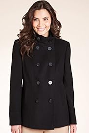 Double Breasted Funnel Neck Short Coat