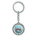 Little Red Wagon Spinning Round Metal Key Chain Keychain Ring