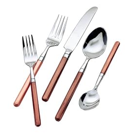 Hampton Forge Kaitlyn Copper 20-Piece 18/0 Forged Flatware Set, Service for 4