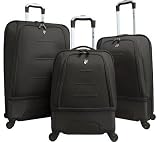 Heys Fuse X1 3 Piece Set Hardside Luggage,Black