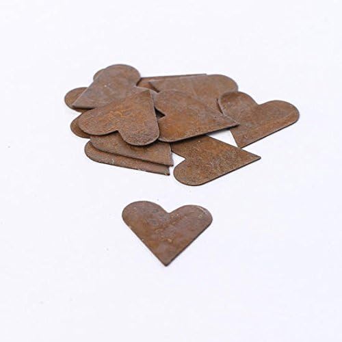 Package of 48 Primitive Rusty Tin Folk Hearts for Accenting, Crafting and Creating