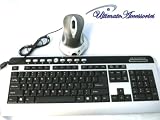 Ultimate Accessories Wireless Keyboard and Optical Mouse **Plus Base Charger** Combo Value Pack