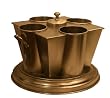 Global Views 4 Bottle Champagne Cooler with Antique Nickel Finish, 14-Inch by 14-Inch and 8-1/2-Inch Tall