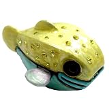 Green Modern Shark Enameled Bejeweled Crystal Trinket Box