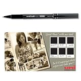 Uni-ball UB155 Micro Deluxe Rollerball Pen Ultra Fine 0.5mm Tip 0.2mm Line Black Ref UB155BLK [Pack 12]