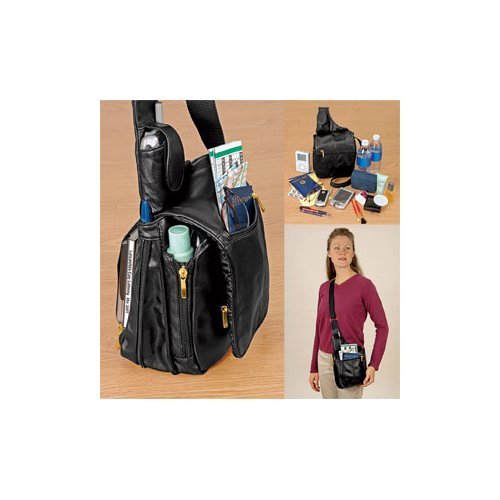 Buxton bx021108 Over the Shoulder Organizer Bag - Leather