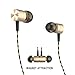 Headphones,Magnet Attraction in-Ear Earbuds Headset with Mic Microphone and Volume Control Heavy Stereo Bass with 3.5mm Jack (Golden)