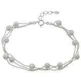 Sterling Silver Three Row Silver Balls Bracelet