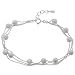 Sterling Silver Three Row Silver Balls Bracelet