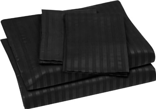 Venetian Luxury Damask Bed Sheet set Bed Sheet set - Queen, Black
