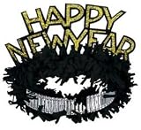 Black and Gold Fringed Happy New Year Tiara