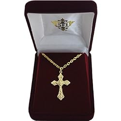 Gold-Plated Necklace with 18" Chain and 1" Pendant of Jesus on the Cross