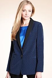 Autograph Shawl Collar Geometric Print Jacket