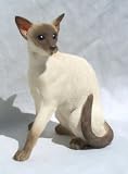 SIAMESE Cat Blue Point Figurine Sits Tail Up RESIN 5248