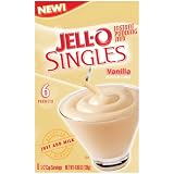 Jell-O Singles Instant Pudding Snacks, Vanilla, 6-Count Boxes (Pack of 10)