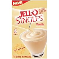 Jell-O Singles Instant Pudding Snacks, Vanilla, 6-Count Boxes (Pack of 10)