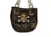Real Leather Rocker Handbag Metal Skull Crossbones Chains