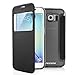 Galaxy S6 Edge Case, Pasonomi® [Smart Window View] Samsung Galaxy S6 Edge Folio Wallet Case - Slim Flip Leather Case for Samsung Galaxy S6 Edge Smartphone (Black)