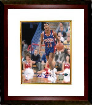 Isiah Thomas signed Detroit Pistons 8x10 Photo Custom Framed- Thomas Hologram