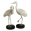 White Cast Iron Herons Statuary (set of 2)
