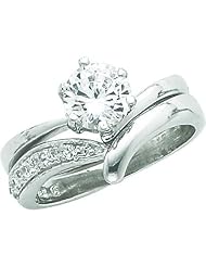 Sterling Silver Cubic Zirconia Ring Set Size 7