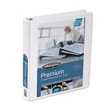 Wilson Jones Premium Single-Touch Locking D-Ring View Binder, 1 Inch Capacity, Letter Size, White (W86610)