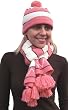 Handmade Alpaca Natural Fiber Scarf and Hat Set - Andean Coral (Extra Large)