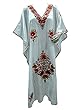 Silk Kaftan White Embroidered Caftan Dress