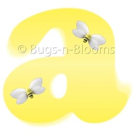 Yellow Bumble Bee Alphabet Letter Name Wall Sticker baby nursery girls room decor decoration