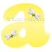 "a" Yellow Bumble Bee Alphabet Letter Name Wall Sticker baby nursery girls room decor decoration
