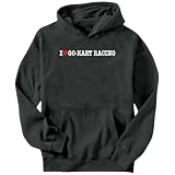 I Love Go-Kart Racing Sports Mens Hoodie (Dark Silver, Sizes X-Small - XXX-Large)
