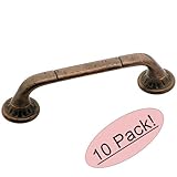 Amerock BP4483-RBZ Rustic Bronze Ambrosia Euro Stone Cabinet Hardware Handle Pull (Set of 10)