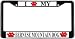 I Love My Bernese Mountain Paw Prints Dog Black Metal License Plate Frame Holder