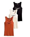 Harley-Davidson® Women's Classic Tank Top. Vintage Orange-99119-10VW; Black-99118-10VW; Off-White-99120-10VW