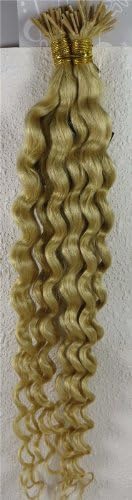 New 22" 26" Stick Tip I tip Human Hair Extensions Deep Curly 100strands 1gr/s More Colors (22inch 100gr, #613 Light Blonde)