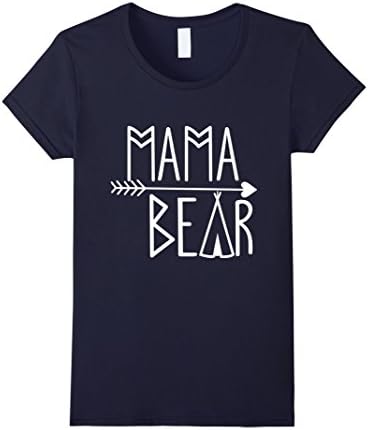 Women's Mama Bear T-Shirts Ladies Present Mothers Day New Mommy Gift Medium Navy