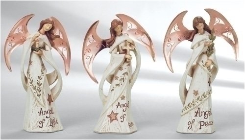 Woodland Religious Angel of Peace Christmas Figure Decoration