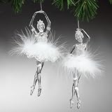 7 Diva Ballerina Ballet Dancer White Marabou Tutu Christmas Ornament #188810