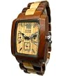 Tense Light 2 Tone Sandalwood Wood Watch Mens 3-Dial J8302SM
