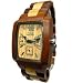 Tense Light 2 Tone Sandalwood Wood Watch Mens 3-Dial J8302SM